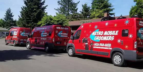 Metro Mobile Groomers grooming van and service setup