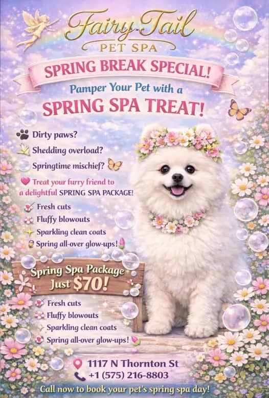 Promotional image for Fairy Tails Pet Spa mobile grooming in Clovis
