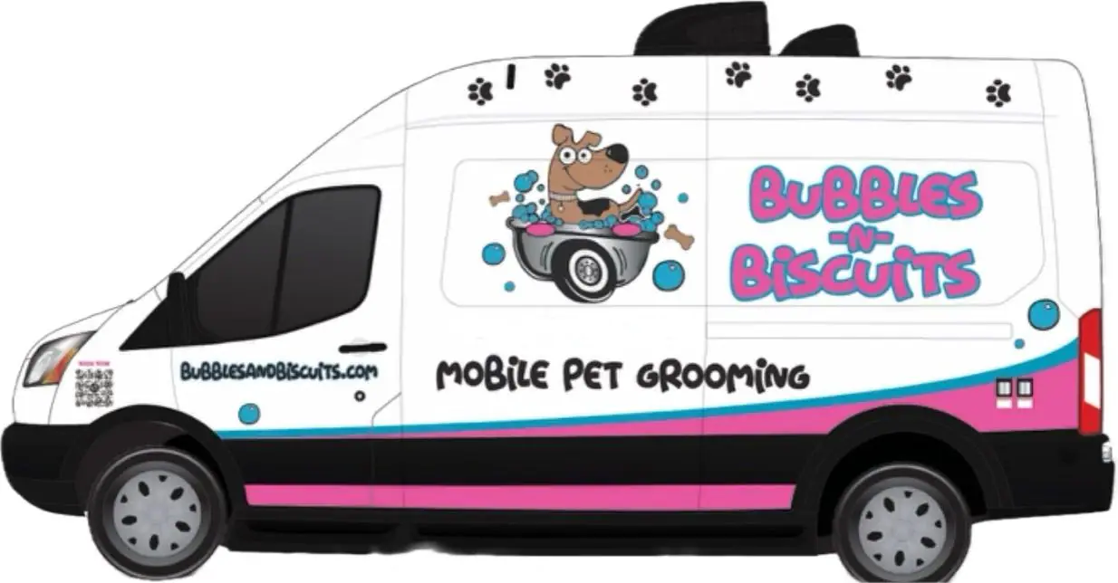 Bubbles-N-Biscuits mobile pet grooming van